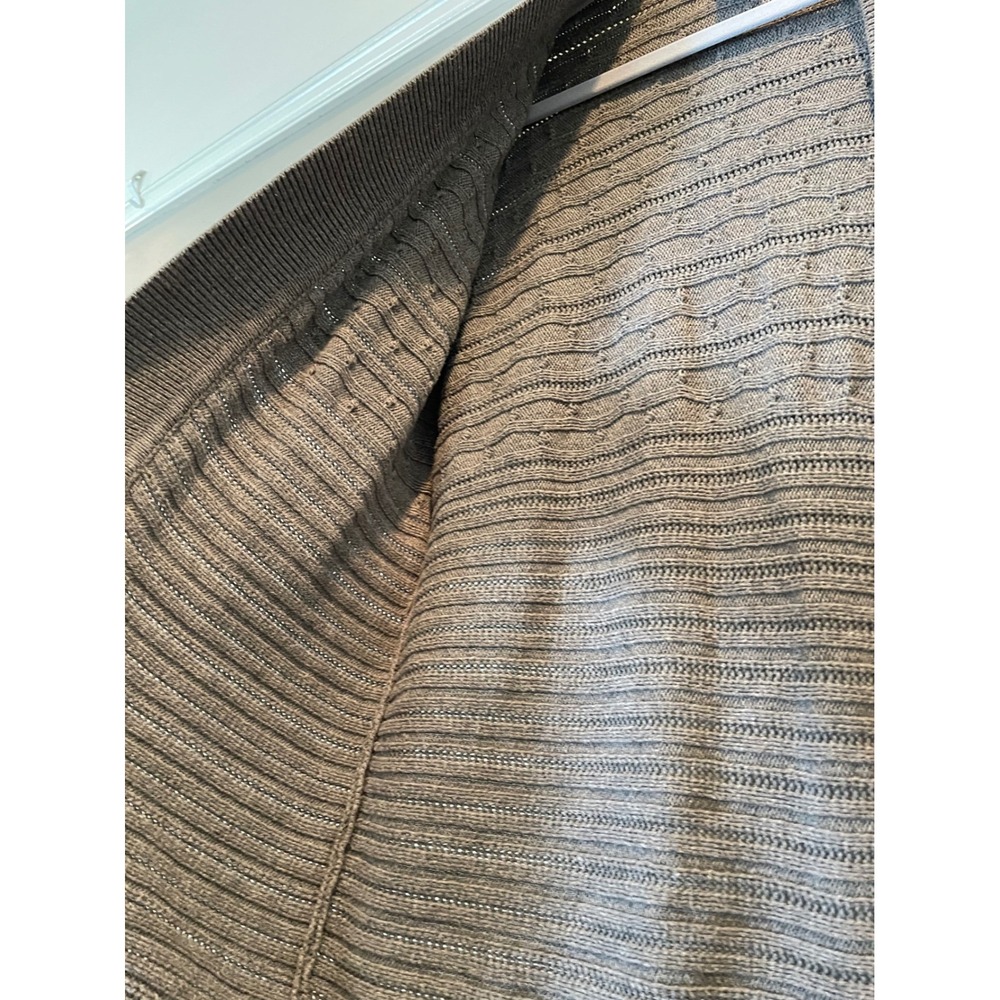 Lane Bryant Gray Cotton Cable Knit Open Front Short Sleeve Cardigan Sweater 18 - Picture 14 of 16